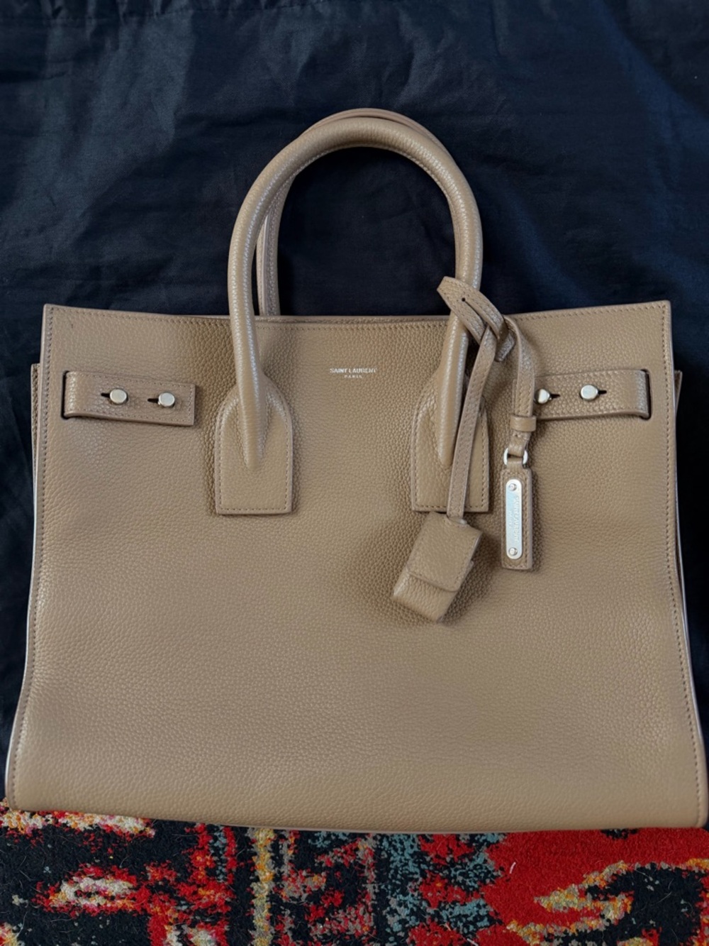 Saint Laurent Taupe Baby Sac Du Jour w/ strap